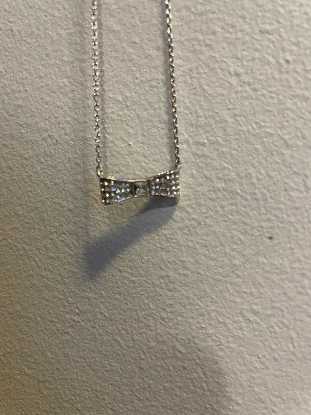 kate spade Silver Bow Pavé Pendant Necklace